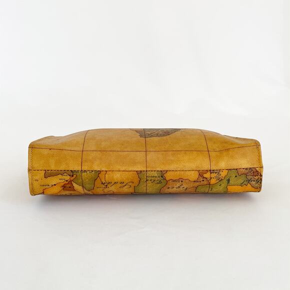 ALVIERO MARTINI Classe Prima Clutch Map Printed PVC Leather Bag - Picture 7 of 10